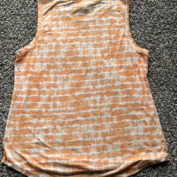 Athleta Tank Top Womens Large Orange White Tie Dye Tank - Picture 3 of 5